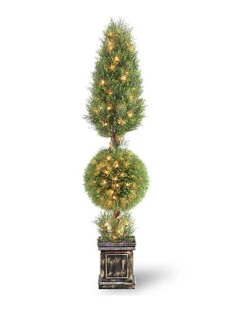 National Tree Company Juniper 60in Cone & Ball Topiary Tree Home