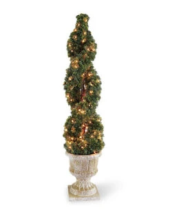 National Tree Company 54in Double Cedar Spiral Tree With Decorative Urn Home