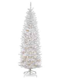 National Tree Company 7ft Kingswood White Fir Pencil Tree With 300 Clear Lights Home