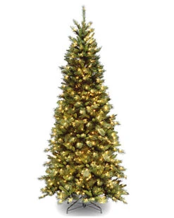National Tree Company 7.5ft Tiffany Fir Slim Tree With 550 Clear Lights Home