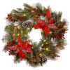 National Tree Company 24in Decorative Tartan Plaid Wreath With Battery Operated Warm White LED Lights Home