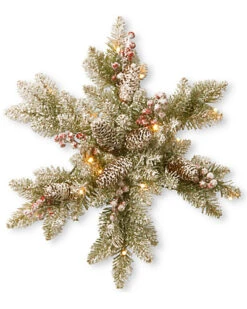 National Tree Company 18in Dunhill Fir Snowflakes With LED Lights Home