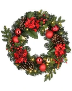 National Tree Company 24in Vienna Waltz Decorated Wreath With Led Lights Home