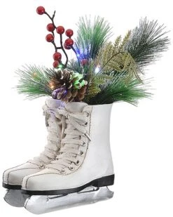 National Tree Company 12in Pre-Lit Ice Skates With EverArrangement Home