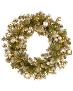National Tree Company 30in Glittery Pomegranate Pine Wreath Home
