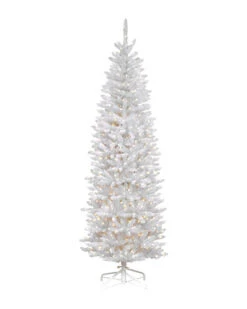 National Tree Company 7.5ft Kingswood White Fir Pencil Tree With 350 Clear Lights Home