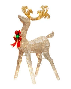 National Tree Company 48in Crystal Splendor Deer Home