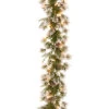 National Tree Company 9ft Feel Real Liberty Pine Garland With Snow & Pine Cones & 50 Clear Lights Home