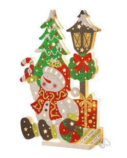 National Tree Company 17.5" Snowman And Lamp Post Decor Home