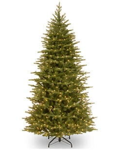 National Tree Company 7.5ft Feel-Real Nordic Spruce Slim Hinged Tree With 750 Clear Lights Home