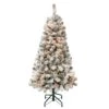 National Tree Company First Traditions Pre-Lit Acacia Flocked Tree Christmas Tree, Clear Incandescent Lights, Plug In, 4.5 Ft