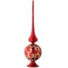 National Tree Company 15" Burgundy And Gold Glass Christmas Tree Topper