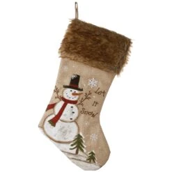 National Tree Company 21" Alpine Collection Black Hat Snowman Stocking