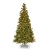 National Tree Company Pre-Lit Artificial Slim Christmas Tree, Green, Aspen Spruce, White Lights, Includes Stand, 6.5 Feet