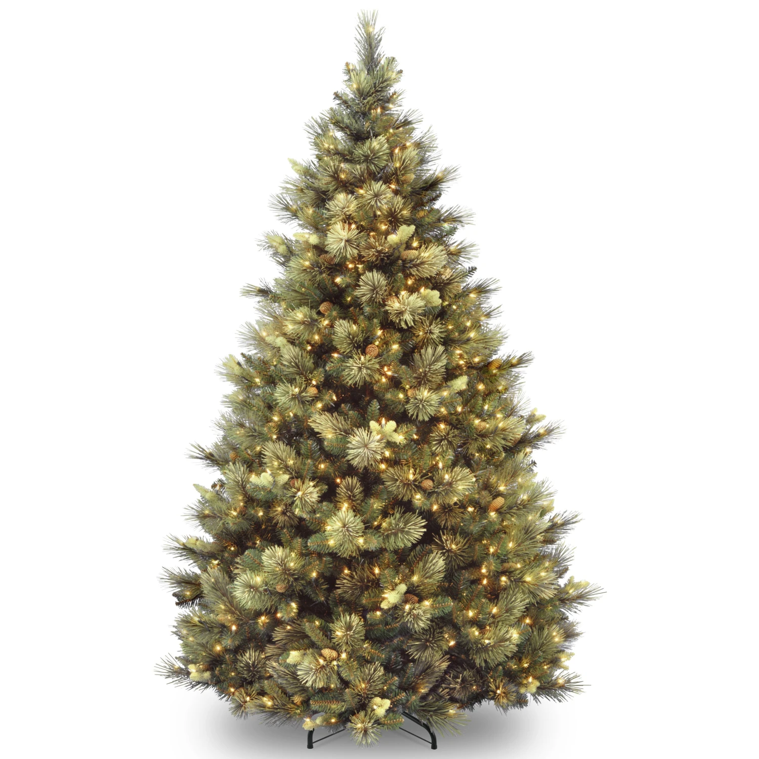 National Tree Company Pre-Lit Artificial Full Christmas Tree, Green, Carolina Pine, White Lights, Flocked With Pine Cones, Includes Stand, 7 Feet 1 National Tree Company Pre-Lit Artificial Full Christmas Tree, Green, Carolina Pine, White Lights, Flocked With Pine Cones, Includes Stand, 7 Feet