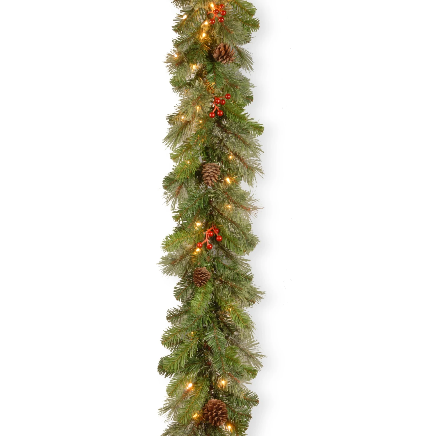 National Tree Company Pre-Lit Artificial Christmas Garland, Green, Cashmere Berry, White Lights, Decorated With Pine Cones, Berry Clusters, Plug In, Christmas Collection, 9 Feet 1 National Tree Company Pre-Lit Artificial Christmas Garland, Green, Cashmere Berry, White Lights, Decorated With Pine Cones, Berry Clusters, Plug In, Christmas Collection, 9 Feet