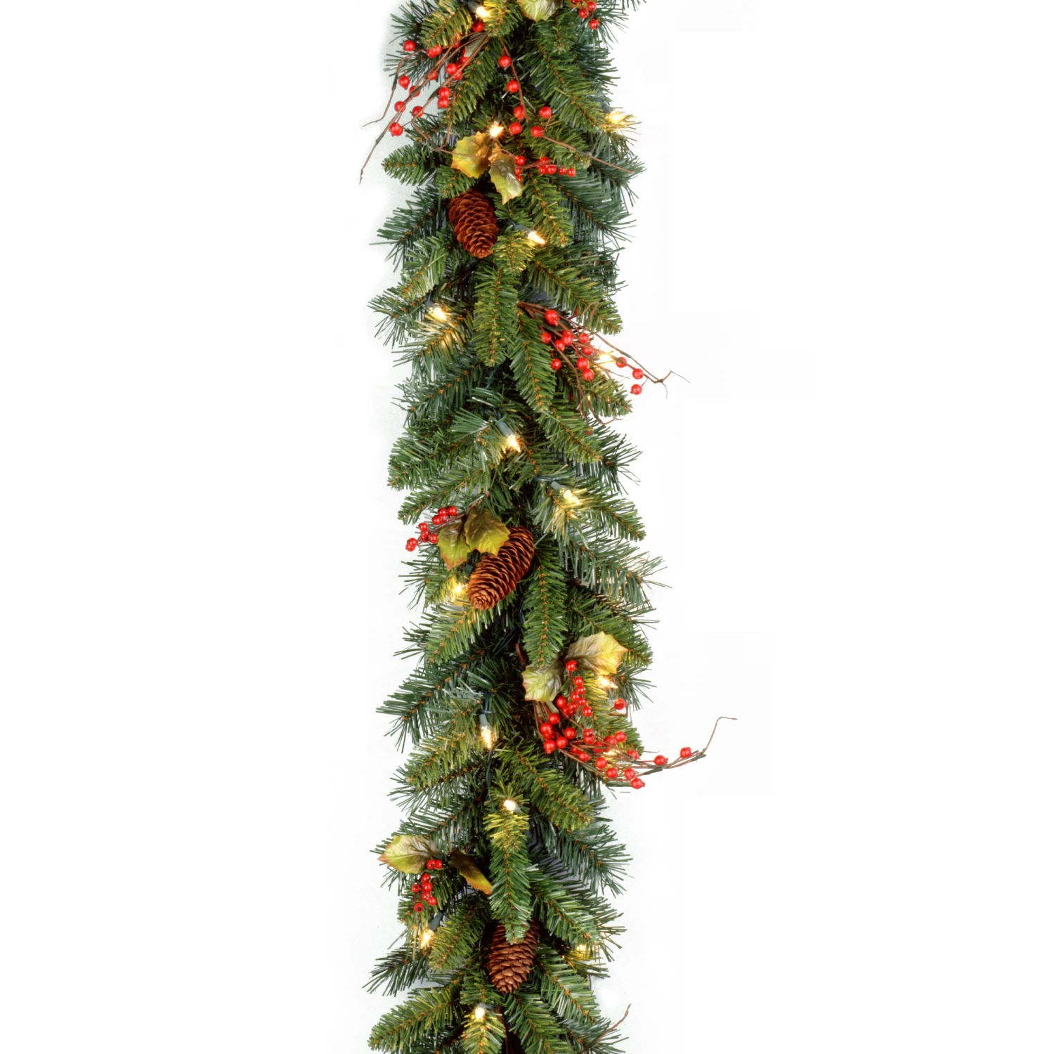 National Tree Company Pre-Lit Artificial Christmas Garland, Green, Classical, White Lights, Decorated With Pine Cones, Berry Clusters, Holly Leaves, Plug In, Christmas Collection, 9 Feet 1 National Tree Company Pre-Lit Artificial Christmas Garland, Green, Classical, White Lights, Decorated With Pine Cones, Berry Clusters, Holly Leaves, Plug In, Christmas Collection, 9 Feet