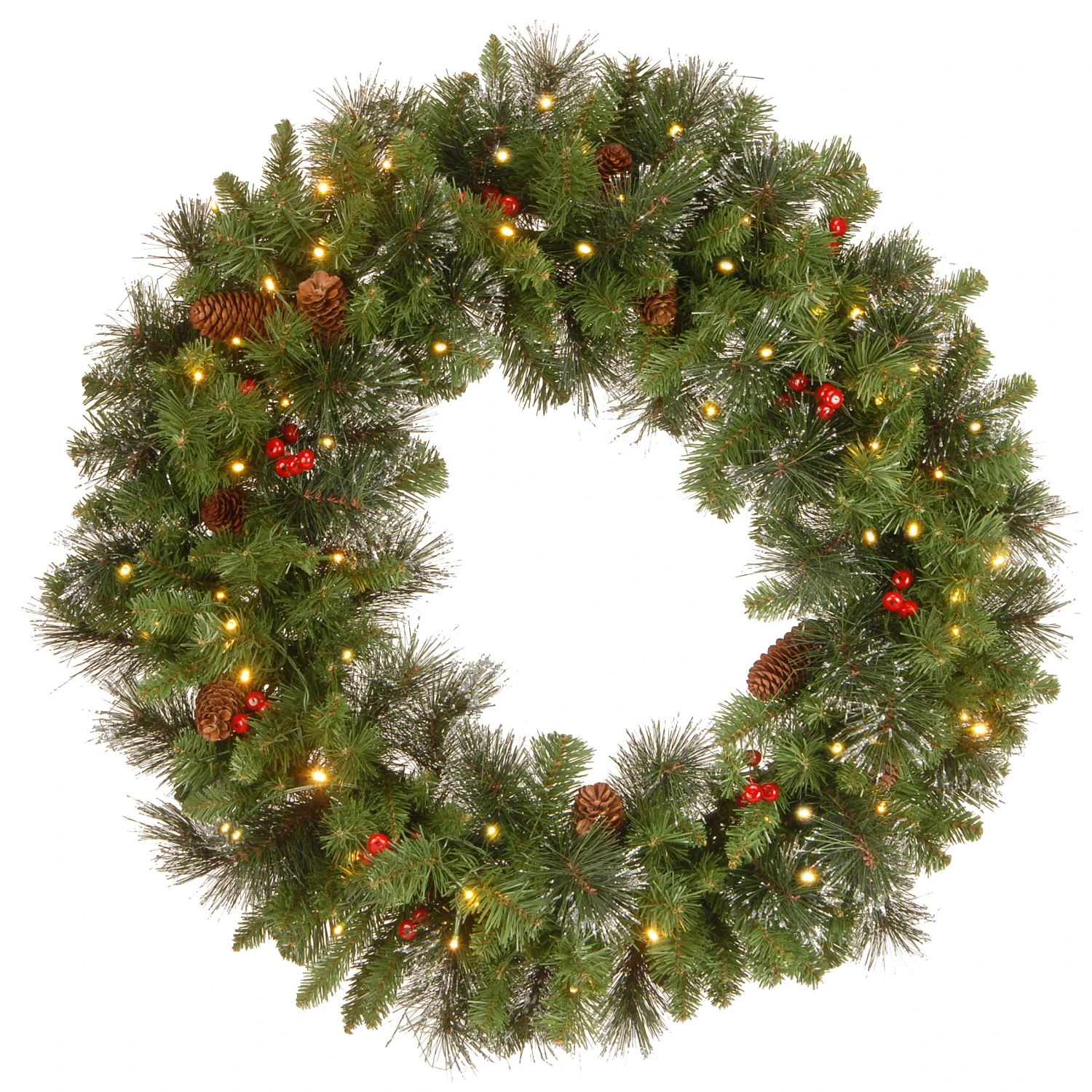 National Tree Company, Pre-Lit Artificial Christmas Wreath, Crestwood Spruce With Twinkly LED Lights, Plug In, 30 In 1 National Tree Company, Pre-Lit Artificial Christmas Wreath, Crestwood Spruce With Twinkly LED Lights, Plug In, 30 In