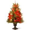 National Tree Company Pre-Lit Artificial Christmas Tree, Elegance, Green, White Lights, Includes Pot Base, 3 Feet