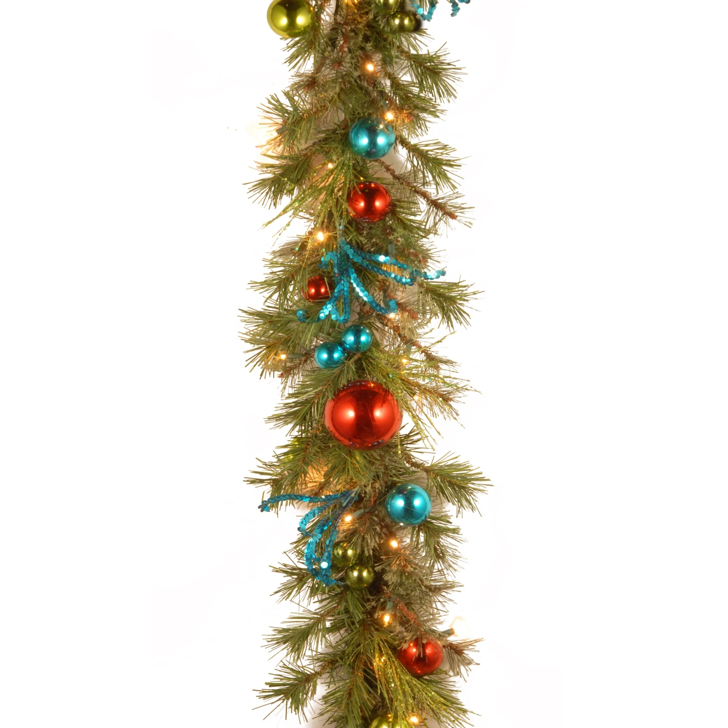 National Tree Company Pre-Lit Artificial Christmas Garland, Green, Evergreen, Decorated With Berry Clusters, Ribbon, Ball Ornaments, Plug In, Christmas Collection, 9 Feet 1 National Tree Company Pre-Lit Artificial Christmas Garland, Green, Evergreen, Decorated With Berry Clusters, Ribbon, Ball Ornaments, Plug In, Christmas Collection, 9 Feet