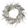 National Tree Company 24" Pre-Lit Snowy Twig Wreath
