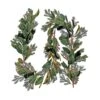 National Tree Company Pre Lit Artificial Garland, Magnolia Mix, Green, Decorated With Leafy Greens, Red Berry LED Lights, Battery Powered, Christmas Collection, 9 Feet