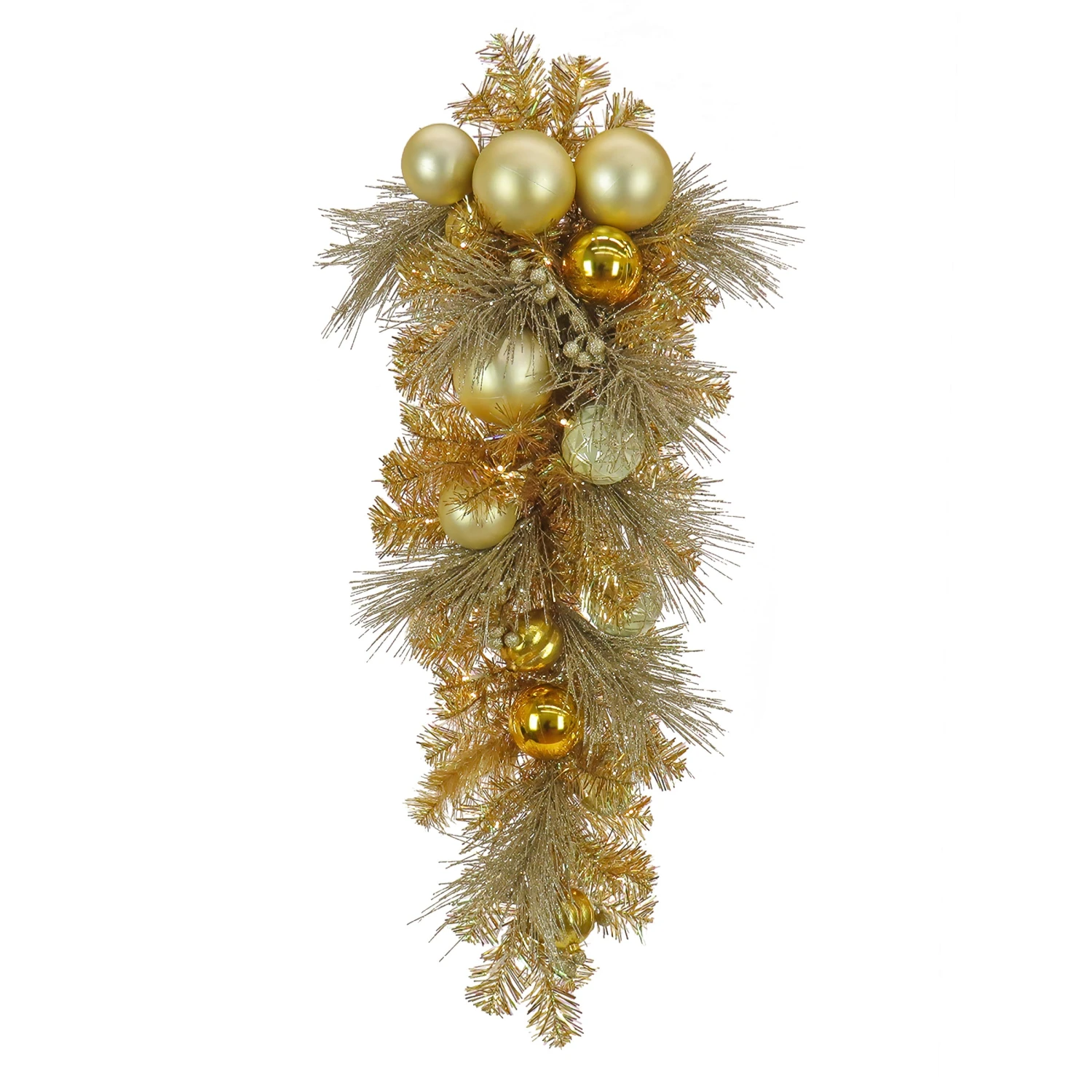 National Tree Company, 36" Christmas Be Merry Decorated Gold Teardrop, 35 Warm White LED Lights- Battery Operated With Remote Control 1 National Tree Company, 36" Christmas Be Merry Decorated Gold Teardrop, 35 Warm White LED Lights- Battery Operated With Remote Control