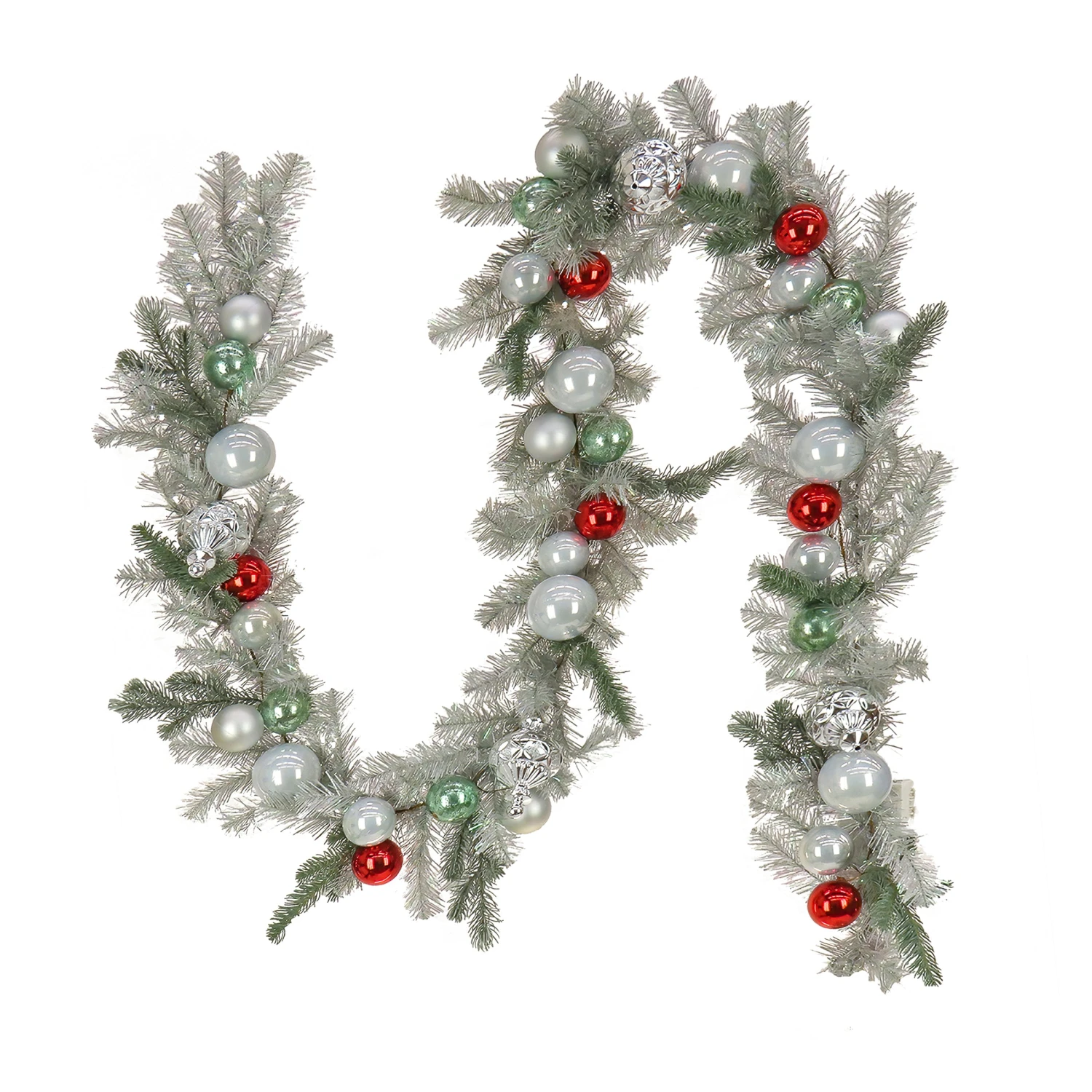 National Tree Company, 9' Christmas Be Merry Trimmed Silver Garland, 75 Pure White LED Lights- Battery Operated With Remote Control 1 National Tree Company, 9' Christmas Be Merry Trimmed Silver Garland, 75 Pure White LED Lights- Battery Operated With Remote Control