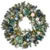 National Tree Company 30" Decorated Arctic Wreath With LED Lights