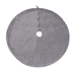 National Tree Company 60" HGTV Home Collection Quilted Velvet Tree Skirt, Silver