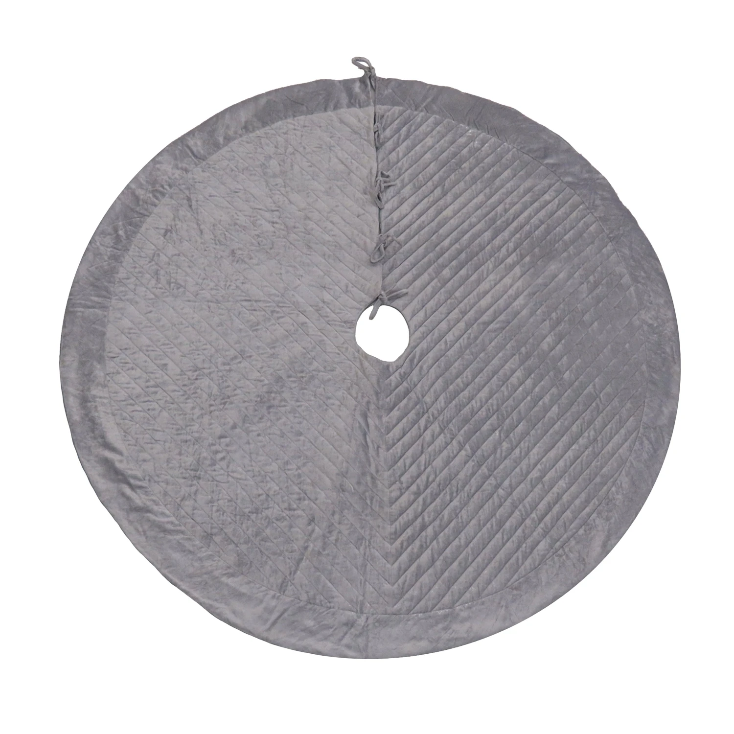 National Tree Company 60" HGTV Home Collection Quilted Velvet Tree Skirt, Silver 1 National Tree Company 60" HGTV Home Collection Quilted Velvet Tree Skirt, Silver