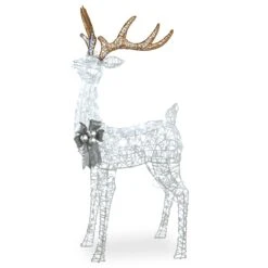 National Tree Company 65" Glittered Standing Buck With Twinkling LED Lights