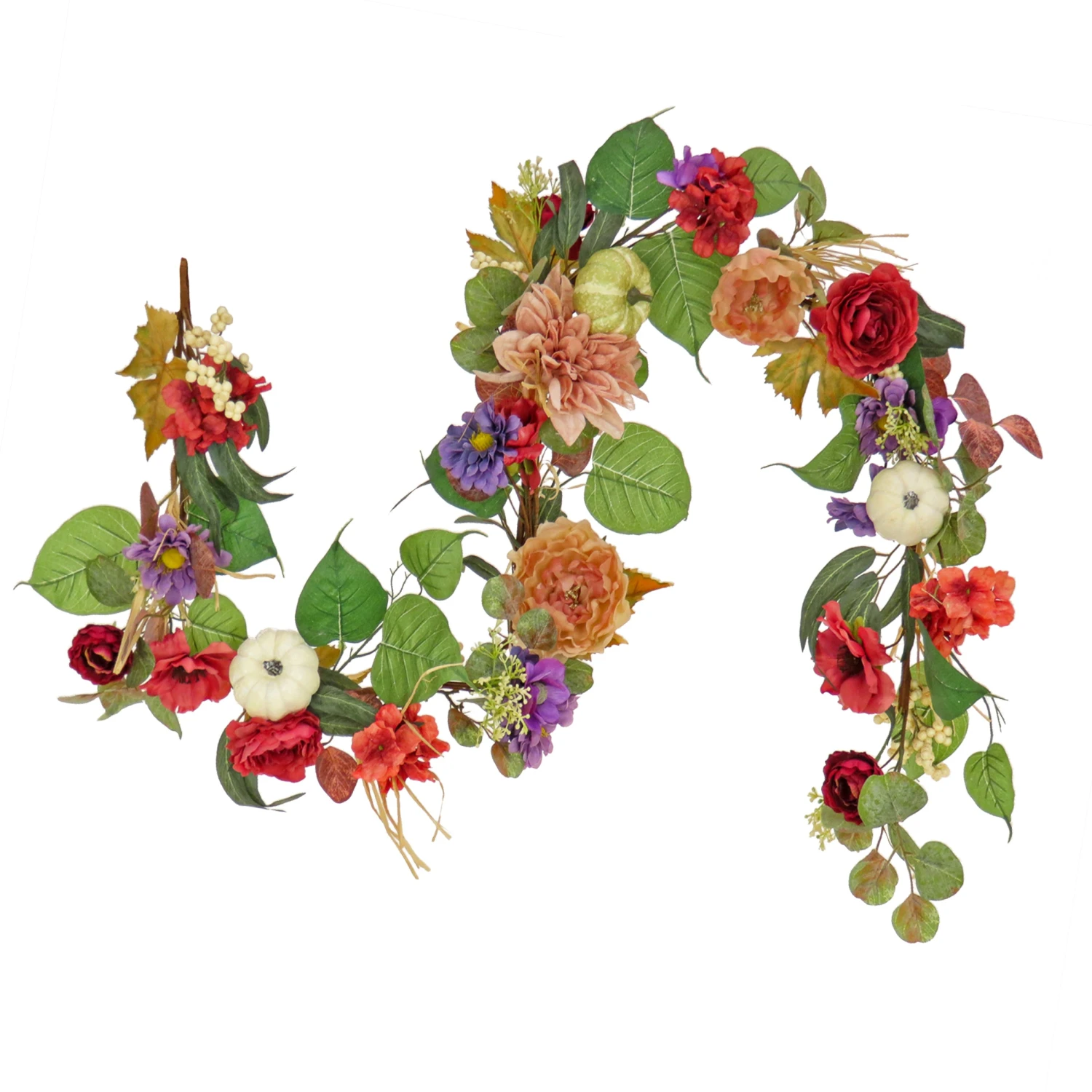 National Tree Company 6 Ft Harvest Serenity Floral And Pumpkins Garland 1 National Tree Company 6 Ft Harvest Serenity Floral And Pumpkins Garland