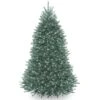 National Tree Company Pre-Lit Artificial Full Christmas Tree, Blue, Dunhill Fir, White Lights, Includes Stand, 6.5 Feet