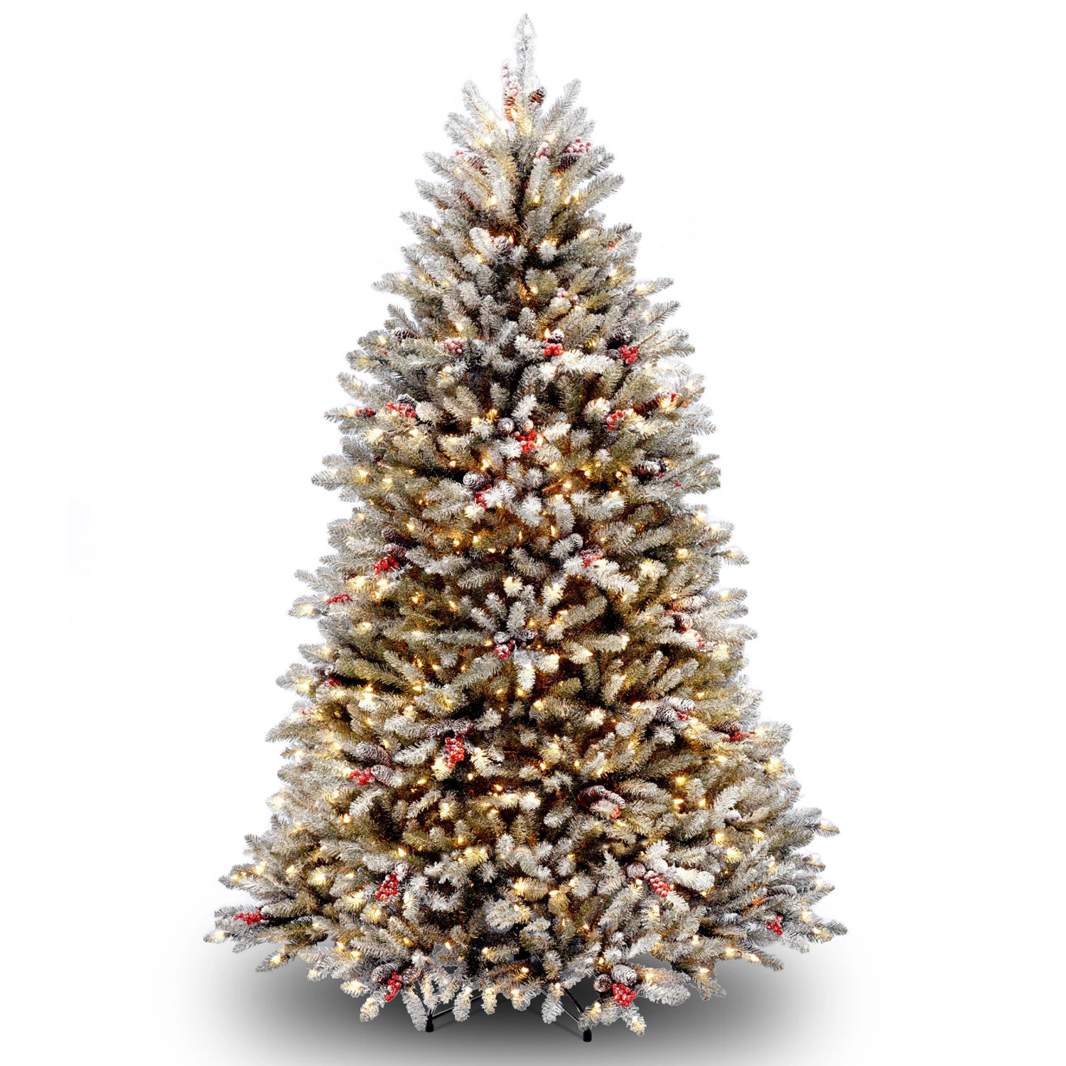 National Tree Company Pre-Lit Artificial Full Christmas Tree, Green, Dunhill Fir, White Lights, Includes Stand, 6.5 Feet 1 National Tree Company Pre-Lit Artificial Full Christmas Tree, Green, Dunhill Fir, White Lights, Includes Stand, 6.5 Feet