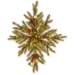 National Tree Company 32in. Glittery Gold Dunhill® Fir Bethlehem Star With Battery Operated LED Lights
