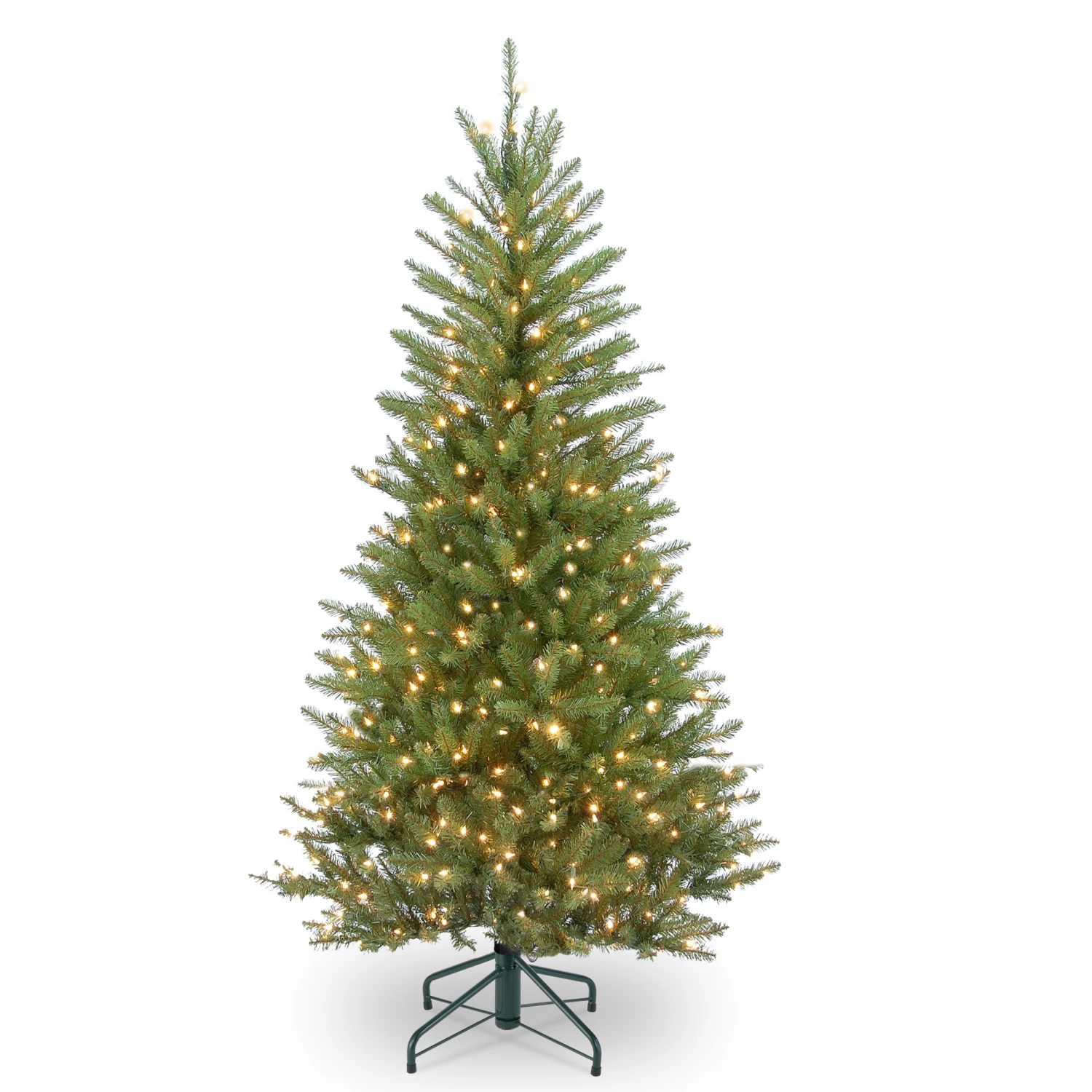 National Tree Company Pre-Lit Artificial Slim Christmas Tree, Green, Dunhill Fir, White Lights, Includes Stand, 4.5 Feet 1 National Tree Company Pre-Lit Artificial Slim Christmas Tree, Green, Dunhill Fir, White Lights, Includes Stand, 4.5 Feet
