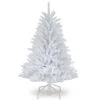 National Tree Company Pre-Lit Artificial Mini Christmas Tree, White, Dunhill Fir, White Lights, Includes Stand, 4.5 Feet