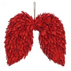 National Tree Company 16" Red Petals Valentines Angel Wings