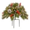 National Tree Company 22" Frosted Berry Urn Filler With Battery Operated LED Lights