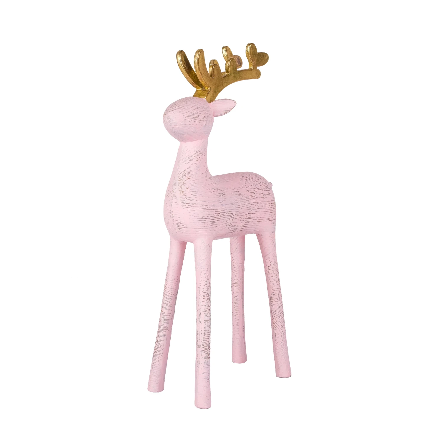 National Tree Company First Traditions 12" Woodgrain Reindeer Decor, Pink 1 National Tree Company First Traditions 12" Woodgrain Reindeer Decor, Pink