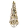 National Tree Company Pre-Lit Artificial Christmas Tree, Snowy Downswept, Green, White Lights, Includes Stand, 5 Feet