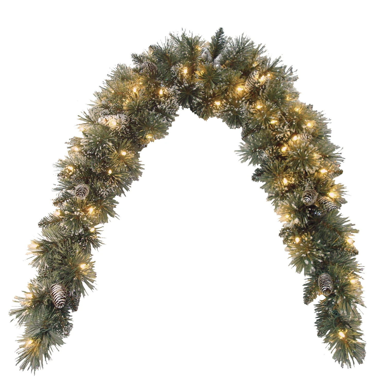 National Tree Company 6 Ft. Glittery Bristle(R) Pine Mantel Swag With Clear Lights 1 National Tree Company 6 Ft. Glittery Bristle(R) Pine Mantel Swag With Clear Lights