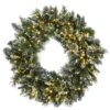 National Tree Company 30" Glittery Bristle Pine Wreath With Dual Color® LED Cosmic Lights®
