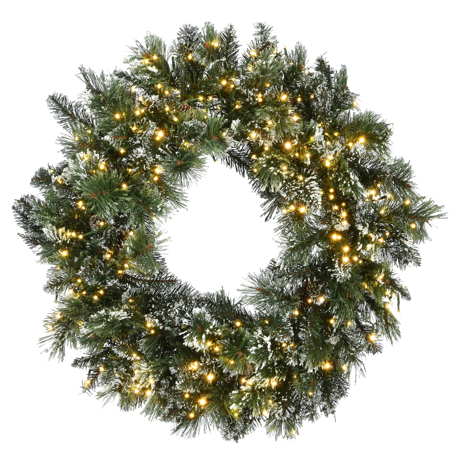 National Tree Company 30" Glittery Bristle Pine Wreath With Dual Color® LED Cosmic Lights® 1 National Tree Company 30" Glittery Bristle Pine Wreath With Dual Color® LED Cosmic Lights®