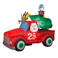 National Tree Company Inflatable Santa In Vintage Pickup Truck, LED Lights, Plug In, Christmas Collection, 8 Feet