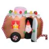 National Tree Company Inflatable Gingerbread Trailer With Santa, LED Lights, Plug In, Christmas Collection, 7.5 Feet