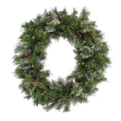 National Tree Company 30" Glistening Pine Wreath With LED Lights