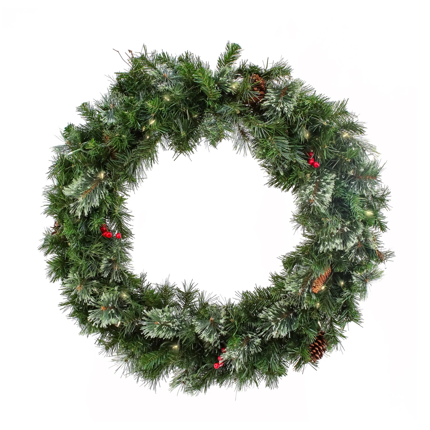 National Tree Company 36" Glistening Pine Wreath With LED Lights 1 National Tree Company 36" Glistening Pine Wreath With LED Lights