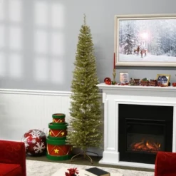 National Tree Company 7' Champagne Tinsel Slim Artificial Christmas Tree 8 National Tree Company 7' Champagne Tinsel Slim Artificial Christmas Tree -National Tree Company Store GUEST 1863192b 929d 4c5e 9d9e 7075244f8a52